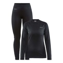 Zestaw dla kobiet Craft Core Dry Baselayer Set. Czarne bielizna termoaktywna damska Craft, bez wzorów, bez ramiączek, narciarskie. W wyprzedaży za 229.10 zł.