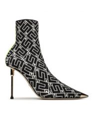 Elisabetta Franchi Botki SA-43L-36E2-V650 Czarny. Czarne botki Elisabetta Franchi, bez wzorów, z materiału, bez obcasa, na szpilce, bez zapięcia. Za 1,899.00 zł.