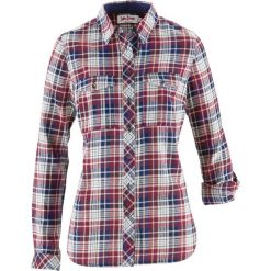 Koszula flanelowa, długi rękaw bonprix bordowo-kremowo-ciemnoniebieski w kratę. Koszule marki QUECHUA. Za 74.99 zł.