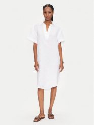 Gant Sukienka letnia 4503433 Biały Relaxed Fit. Białe sukienki Gant, bez wzorów, ze lnu, bez kołnierzyka, bez ramiączek. Za 489.99 zł.