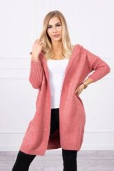 Sweter z kapturem ciemny różowy. Czerwone swetry KESI, l, bez wzorów, z wełny, eleganckie, plus size, bez ramiączek. Za 230.01 zł.