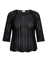 ONLY Carmakoma Sweter w kolorze czarnym rozmiar: M-46/48. Czarne swetry Only Carmakoma, m, bez wzorów, ze splotem, bez ramiączek. Za 110.29 zł.
