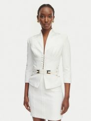 Elisabetta Franchi Marynarka GI-202-61E2-V590 Biały Regular Fit. Białe marynarki i żakiety Elisabetta Franchi, bez wzorów, z syntetyku, bez ramiączek. Za 2,509.00 zł.