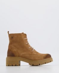 ZAMSZOWE BOTKI 27306 WEL CAMEL. Brązowe botki Venezia, bez wzorów, ze skóry, bez obcasa, bez zapięcia. Za 299.00 zł.