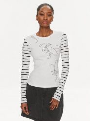 Desigual Bluzka Boston 24SWTK70 Biały Slim Fit. Białe bluzki Desigual, m, bez wzorów, z bawełny, bez kołnierzyka, bez ramiączek. Za 199.99 zł.