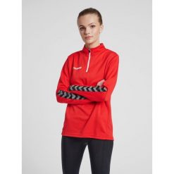 Bluza do piłki nożnej damska Hummel demi-zip hml AUTHENTIC. Czerwone bluzy Hummel, xl, bez wzorów, sportowe, bez ramiączek, bez kaptura. W wyprzedaży za 165.50 zł.