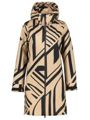 LUHTA Płaszcz funkcyjny "Ailio" w kolorze jasnobrązowo-czarnym rozmiar: 36. Brązowe płaszcze Luhta, m, bez wzorów, z puchu, bez kaptura. Za 324.26 zł.