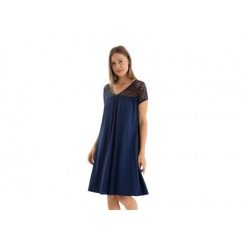 Sukienka plażowa rozm. S Navy Blue L257440. Niebieskie szlafroki damskie Massana Homewear, l, w ażurowe wzory, z bawełny, bez ramiączek. Za 215.00 zł.
