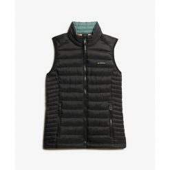 Damska kurtka bez rękawów Superdry Fuji Lite. Czarne kurtki Superdry, s, bez wzorów, z materiału, eleganckie, bez kaptura. Za 377.95 zł.