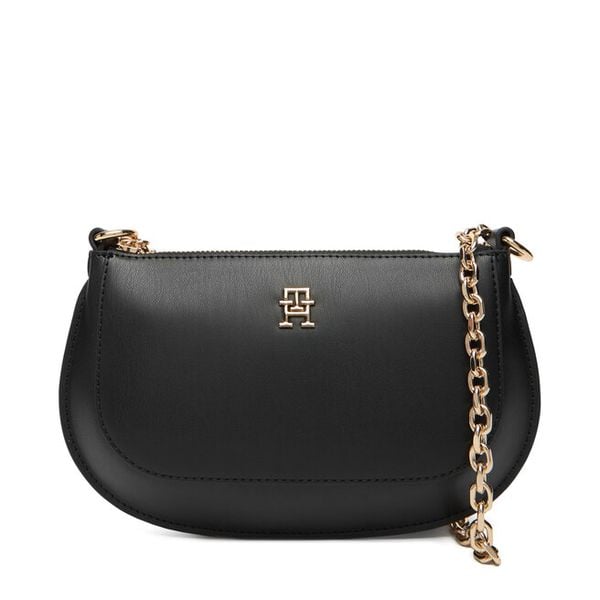 Torebka Tommy Hilfiger. Czarne listonoszki Tommy Hilfiger, bez wzorów, bez dodatków. Za 529.99 zł.