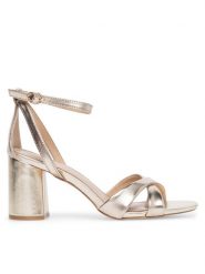 Sergio Bardi Sandały WYL3402-8Z-SB Złoty. Żółte sandały Sergio Bardi, bez wzorów, ze skóry, bez obcasa, na słupku, bez zapięcia. Za 299.99 zł.