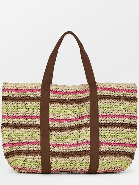 Becksöndergaard Shopper bag "Papel Berta" ze wzorem - 44 x 40 cm rozmiar: onesize. Shopper bag Becksöndergaard, bez wzorów, z materiału, na ramię, bez dodatków. Za 153.34 zł.