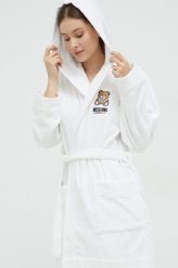 Moschino Underwear szlafrok bawełniany kolor biały. Czarne szlafroki damskie Moschino Underwear, m, bez wzorów, z bawełny, bez ramiączek. W wyprzedaży za 839.99 zł.