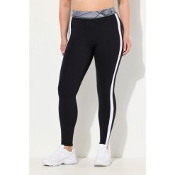 Damskie Legginsy paski kieszenie wysoki stan elastyczny pas. Czarne legginsy Ulla Popken, bez wzorów, z elastanu. Za 244.99 zł.