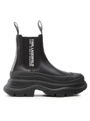 KARL LAGERFELD Sztyblety KL42944 Czarny. Czarne botki KARL LAGERFELD, bez wzorów, ze skóry, bez obcasa, na płaskiej podeszwie, bez zapięcia. Za 499.99 zł.