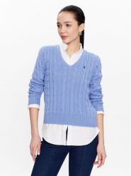 Polo Ralph Lauren Sweter 211891641003 Niebieski Slim Fit. Niebieskie swetry Polo Ralph Lauren, xl, bez wzorów, z bawełny, bez ramiączek. Za 499.99 zł.