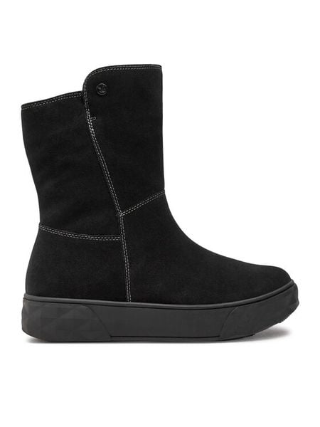 Caprice Botki 9-26403-43 Czarny. Czarne botki Caprice, bez wzorów, ze skóry, bez obcasa, na płaskiej podeszwie, bez zapięcia. Za 599.99 zł.