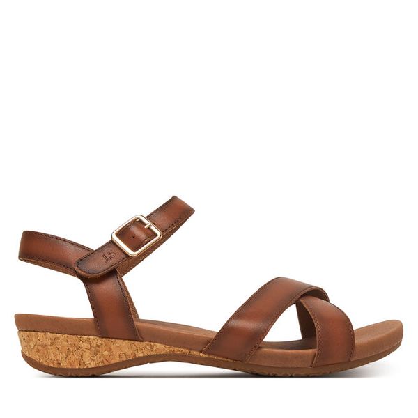 Sandały Josef Seibel. Brązowe sandały Josef Seibel, bez wzorów, bez obcasa, na płaskiej podeszwie, bez zapięcia. Za 409.99 zł.