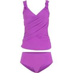 Tankini (2 części) bonprix fioletowy. Fioletowe bikini bonprix, bez wzorów. Za 59.99 zł.