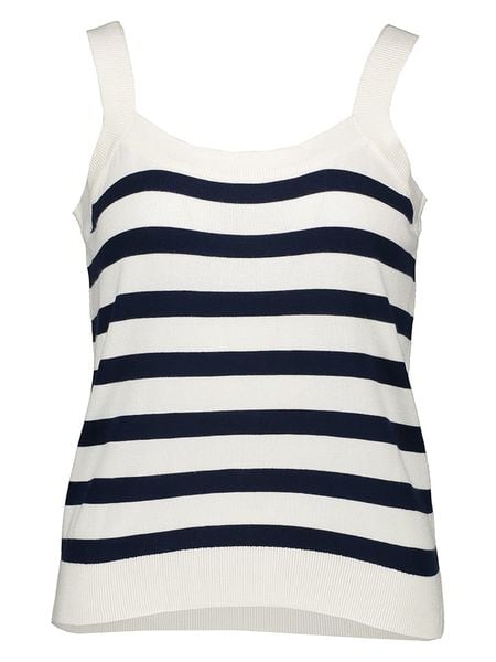 SisterS point Top w kolorze kremowo-granatowym rozmiar: S. Brązowe topy Sisters Point, s, bez wzorów, bez kołnierzyka, bez ramiączek. Za 39.21 zł.