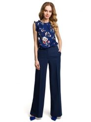 Made of emotion Spodnie w kolorze granatowym rozmiar: XXL. Niebieskie spodnie materiałowe Made Of Emotion, bez wzorów, z materiału. Za 164.99 zł.