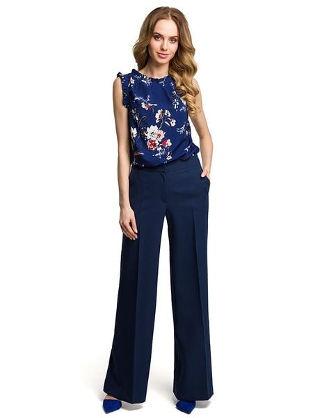 Made of emotion Spodnie w kolorze granatowym rozmiar: XXL. Niebieskie spodnie materiałowe Made Of Emotion, bez wzorów, z materiału. Za 164.99 zł.