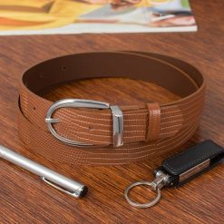 Pasek skórzany BELTIMORE r.85-100 cm D90 brązowy. Brązowe paski bez wzorów. Za 41.99 zł.