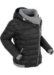 Kurtka pikowana outdoorowa. Czarne kurtki bonprix, bez wzorów, z dzianiny, bez kaptura. Za 219.99 zł.