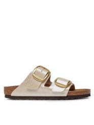 Birkenstock Klapki Arizona 1020021 Biały. Białe klapki Birkenstock, bez wzorów, ze skóry, bez obcasa, bez zapięcia. Za 539.99 zł.