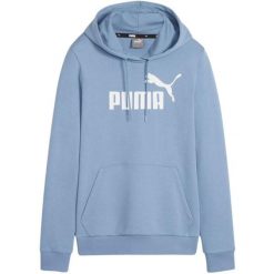 Damska Bluza Z Kapturem Z Logo ESS. Niebieskie bluzy Puma, m, bez wzorów, bez ramiączek, z kapturem. Za 273.99 zł.