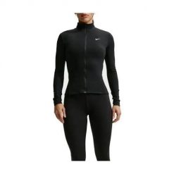 Bluza treningowa damska Nike IM7046010BLACKWHITE. Czarne bluzy bez kaptura Nike, na lato, s, bez wzorów, bez kaptura, na fitness i siłownię. Za 258.65 zł.