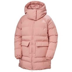 Parka damska z kapturem Helly Hansen Ellie. Czerwone płaszcze Helly Hansen, na zimę, bez wzorów, z puchu, sportowe, z kapturem. W wyprzedaży za 1,131.50 zł.