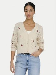 ONLY Kardigan Birtie 15363087 Beżowy Regular Fit. Brązowe swetry ONLY, l, bez wzorów, z syntetyku, bez ramiączek. Za 189.99 zł.