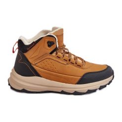 Buty Trekkingowe Damskie Ocieplane McKeylor 14011 Camel beżowy. Brązowe buty trekkingowe ze skóry, bez zapięcia. Za 228.69 zł.