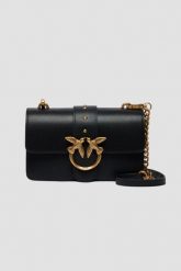 PINKO Czarna kopertówka Love One Mini St. Cl Vitello Seta. Czarne kopertówki Pinko, bez wzorów, ze skóry, eleganckie, bez dodatków. W wyprzedaży za 1,059.99 zł.