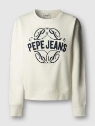 Pepe Jeans Bluza "Maat" w kolorze kremowym rozmiar: XS. Brązowe bluzy bez kaptura Pepe Jeans, xs, bez wzorów, z jeansu, bez kaptura. Za 173.99 zł.