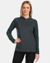 Bluza damska z kapturem Kilpi Aileen. Zielone bluzy z kapturem Kilpi, s, bez wzorów, z materiału, z kapturem, do biegania. Za 179.35 zł.