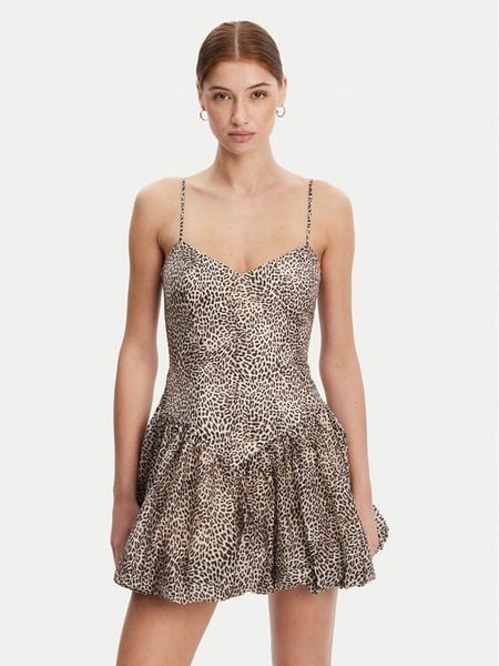 Bardot Sukienka koktajlowa 59794DB1 Brązowy Regular Fit. Brązowe sukienki Bardot, bez wzorów, z syntetyku, wizytowe, bez kołnierzyka, bez ramiączek. Za 269.99 zł.