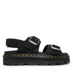 Sandały Dr. Martens. Czarne sandały Dr Martens, bez wzorów, bez obcasa, na płaskiej podeszwie, bez zapięcia. Za 611.99 zł.