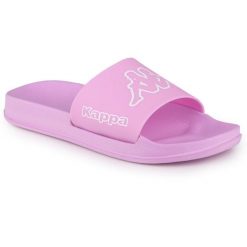 Klapki damskie sportowe Kappa KRUS. Białe klapki Kappa, bez wzorów, z materiału, sportowe, bez obcasa, bez zapięcia. Za 59.00 zł.