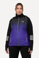Damskie Kurtka funkcyjna 2 w 1 odpinane rękawy kamizelka odblaski. Fioletowe kurtki Ulla Popken, plus size, bez wzorów, z elastanu, bez kaptura. Za 311.99 zł.