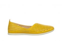 Baleriny Bayla-161 158 23203 Tetris 161481, Żółty, Skóra naturalna - 37. Żółte baleriny Bayla, w ażurowe wzory, z materiału, bez obcasa, bez zapięcia. W wyprzedaży za 169.00 zł.