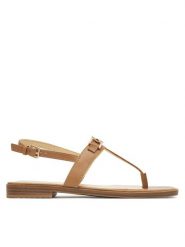 Guess Sandały FLJREL LEA21 Brązowy. Brązowe sandały Guess, z aplikacjami, ze skóry, bez obcasa, na płaskiej podeszwie, bez zapięcia. Za 549.99 zł.