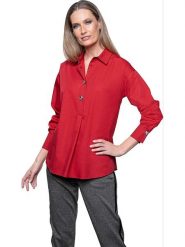 Heine Bluzka w kolorze czerwonym rozmiar: 40. Czerwone bluzki Heine, bez wzorów, z bawełny, bez kołnierzyka, bez ramiączek. Za 43.88 zł.