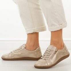 Złote skórzane półbuty damskie barefoot M.Daszyński Ol38-4. Żółte półbuty wsuwane M.Daszyński, na jesień, bez wzorów, z jeansu, klasyczne, bez obcasa, na płaskiej podeszwie. W wyprzedaży za 206.10 zł.