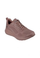 Buty do chodzenia damskie Skechers Bobs Squad Chaos Face Off. Brązowe buty treningowe Skechers, na lato, bez wzorów, z materiału, bez zapięcia, trekkingowe. Za 259.99 zł.