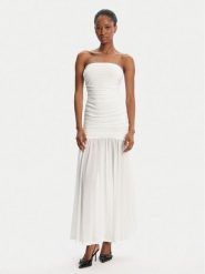 Bardot Sukienka wieczorowa Solana Mesh 59875DB2 Biały Slim Fit. Białe sukienki Bardot, bez wzorów, z meshu, wizytowe, bez kołnierzyka, bez ramiączek. Za 409.99 zł.