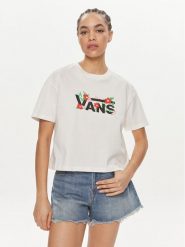 Vans T-Shirt Fleurs Os Crop Ss VN000JG7 Écru Regular Fit. T-shirty Vans, xl, bez wzorów, z bawełny, bez kołnierzyka, bez ramiączek. Za 89.99 zł.