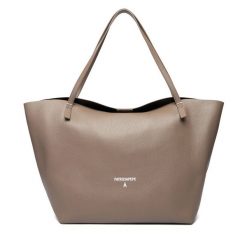Torebka Patrizia Pepe. Brązowe shopper bag Patrizia Pepe, bez wzorów, bez dodatków. Za 1,299.00 zł.