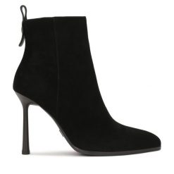 Botki Kazar. Czarne botki Kazar, bez wzorów, bez obcasa, na szpilce, bez zapięcia. Za 479.00 zł.